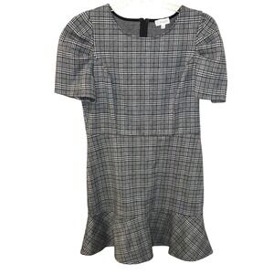 Luxology Plaid Mini Dress Flare Hem Large